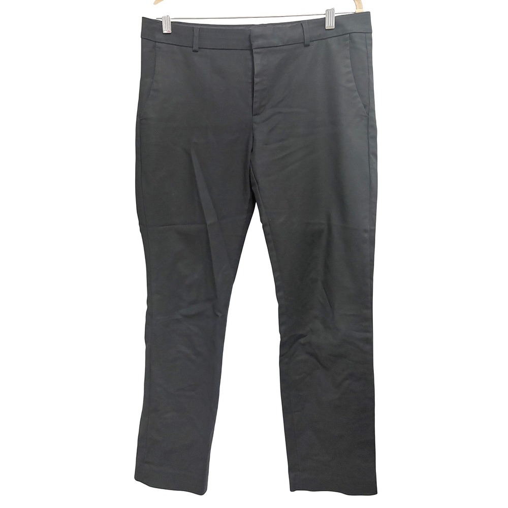 Banana Republic Slim Straight Career Black Trousers Flat Front 10